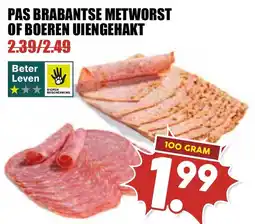 De Boerenschuur Pas brabantse metworst of boeren uiengehakt aanbieding