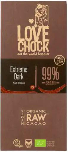 De Online Drogist Lovechock Extreme Dark 99% Cacao 70GR aanbieding