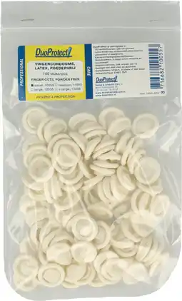 De Online Drogist DuoProtect Vingercondooms S 100ST aanbieding