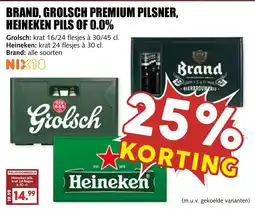De Boerenschuur Brand, grolsch premium pilsner, heineken pils of 0.0% aanbieding