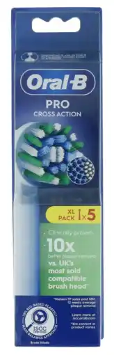 De Online Drogist Oral-B Pro Cross Action White Opzetborstels 5ST aanbieding