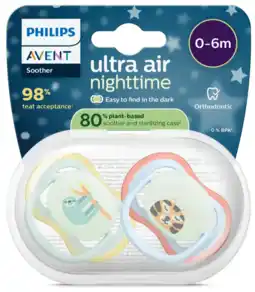 De Online Drogist Avent Nighttime Fopspeen Leeuw 0-6M 2ST aanbieding