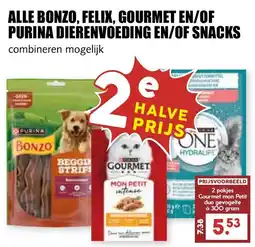 De Boerenschuur bonzo, felix, gourmet en/of purina dierenvoeding en/of snacks aanbieding