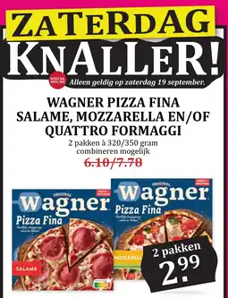 De Boerenschuur Wagner pizza fina aanbieding