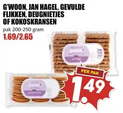 De Boerenschuur G'woon, jan hagel, gevulde flikken, deugnietjes of kokoskransen aanbieding