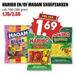 De Boerenschuur haribo en/of maoam snoepzakken aanbieding