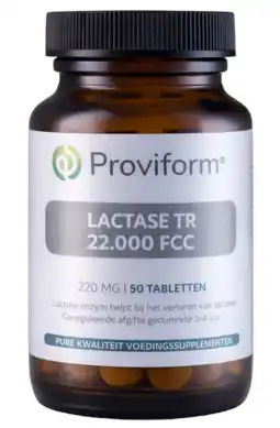 De Online Drogist Proviform Lactase TR 22.000 FCC Tabletten 50TB aanbieding