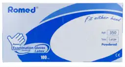 De Online Drogist Romed Latex Handschoenen Large 100ST aanbieding