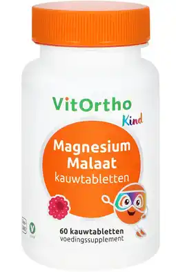 De Online Drogist VitOrtho Kind Magnesium Malaat Kauwtabletten 60KTB aanbieding