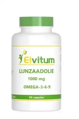 De Online Drogist Elvitum Lijnzaadolie 1000mg Omega 3-6-9 Capsules 90CP aanbieding