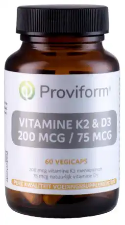 De Online Drogist Proviform K2 200mcg & D3 75mcg Capsules 60VCP aanbieding