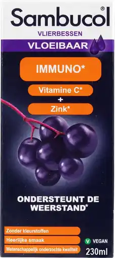 De Online Drogist Sambucol Immuno Vloeibaar 230ML aanbieding