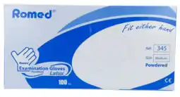 De Online Drogist Romed Latex Handschoenen Medium 100ST aanbieding
