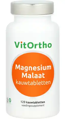 De Online Drogist VitOrtho Magnesium Malaat Kauwtabletten 120KTB aanbieding