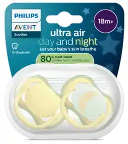 De Online Drogist Avent Day & Night Fopspeen 18M+ 2ST aanbieding