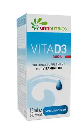 De Online Drogist Vitanutrics VitaD3 2000UI Druppels 15ML aanbieding