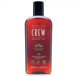 De Online Drogist American Crew 3-in-1 Tea Tree Shampoo, Conditioner & Bodywash 450ML aanbieding