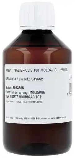 De Online Drogist Jacob Hooy Salie Olie 250ML aanbieding
