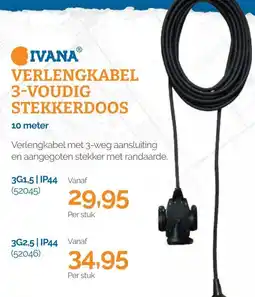 Ivana Ivana verlengkabel 3-voudig stekkerdoos aanbieding
