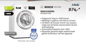 Obbink Bosch waxh2k90nl wasmachine aanbieding