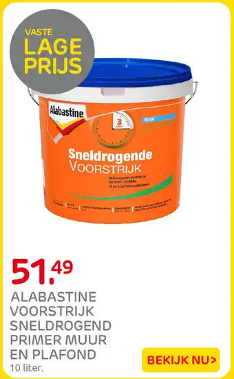 Praxis Alabastine voorstrijk sneldrogend primer muur en plafond aanbieding