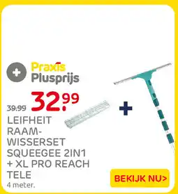 Praxis Leifheit raam-wisserset squeegee 2in1 + xl pro reach tele aanbieding