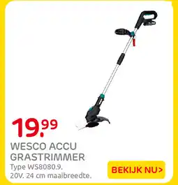 Praxis Wesco accu grastrimmer aanbieding