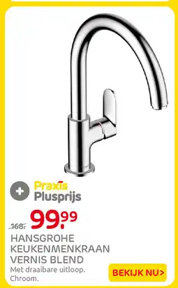 Praxis Hansgrohe keukenmenkraan vernis blend aanbieding