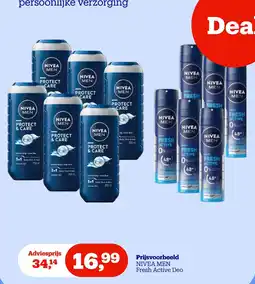 Bol.com NIVEA MEN Protect & Care Shower Gel 250 ml en NIVEA MEN Fresh Active Deo 250 ml aanbieding