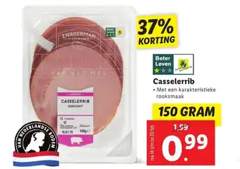 Lidl Casselerrib 150g aanbieding