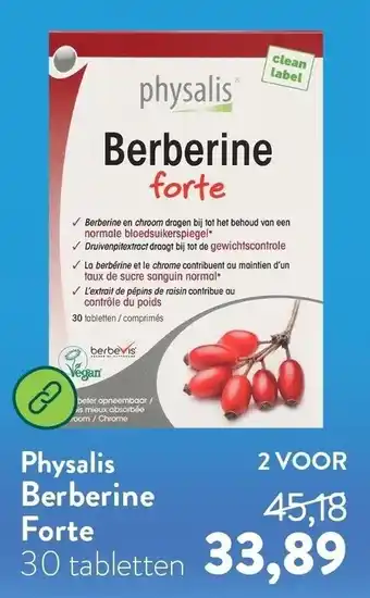 Holland & Barrett physalis Berberine forte aanbieding