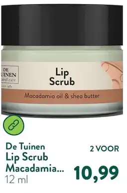 Holland & Barrett De Tuinen Lip Scrub Macadamia aanbieding