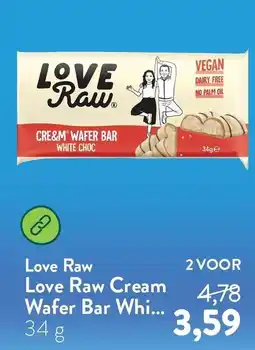 Holland & Barrett Love Raw Cream Wafer Bar Whi... aanbieding