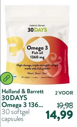 Holland & Barrett Holland & Barrett 30DAYS Omega 3 aanbieding