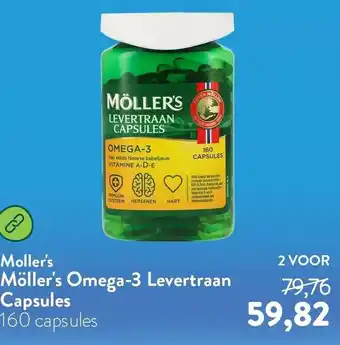 Holland & Barrett Moller's Omega-3 Levertraan Capsules aanbieding