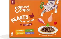 Intratuin Edgard & Cooper kattenvoer in saus adult farm 85 g 12 stuks aanbieding