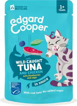 Intratuin Edgard & Cooper kattenvoer in saus adult tonijn en kip 85 g aanbieding