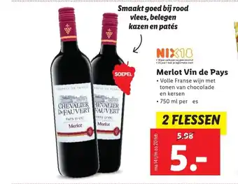 Lidl Merlot vin de pays 750ml aanbieding