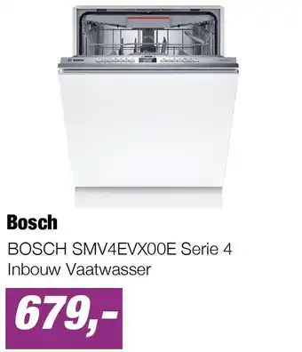 Bosch BOSCH SMV4EVX00E Serie 4 Inbouw Vaatwasser