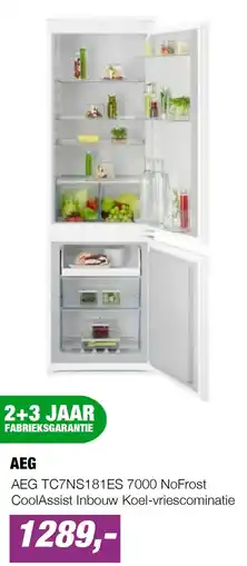 EP AEG AEG TC7NS181ES 7000 NoFrost CoolAssist Inbouw Koel-vriescombinatie aanbieding