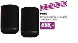 EP Denon Bundel Denon Home 200 Stereopack Zwart aanbieding