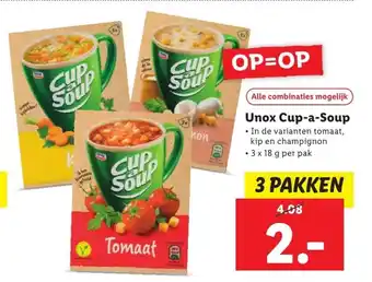 Lidl Unox cup-a-soup aanbieding