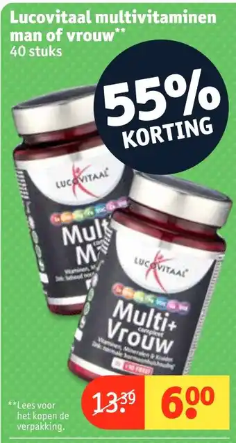 Kruidvat Lucovitaal multivitaminen man of vrouw aanbieding