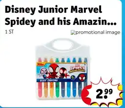 Kruidvat Disney Junior Marvel Spidey and his Amazing Friends Silky Crayons aanbieding