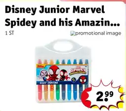 Kruidvat Disney Junior Marvel Spidey and his Amazing Friends Silky Crayons aanbieding