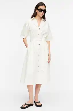 Wehkamp comma relaxed fit blousejurk met ceintuur - wit aanbieding