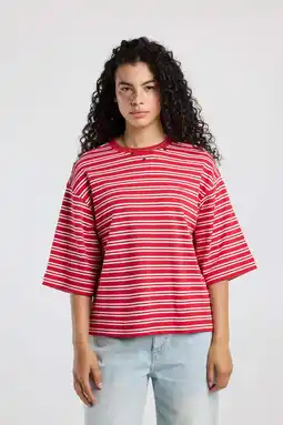 Wehkamp America Today gestreept T-shirt - rood aanbieding