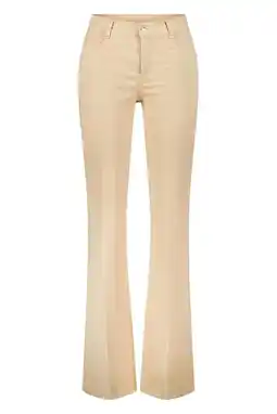 Wehkamp gardeur denim regularwaist flared broek beige aanbieding