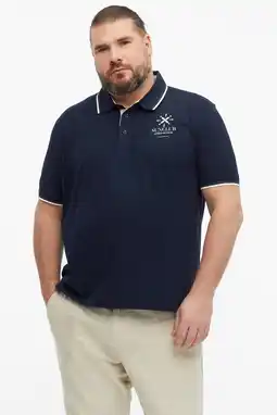 Wehkamp s.Oliver Big Size regular fit polo met print - blauwzwart aanbieding