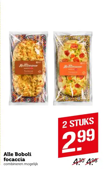 Coop Alle boboli focaccia aanbieding